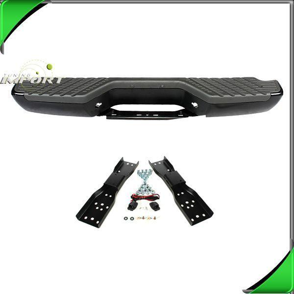 01-04 nissan frontier se xe sc black rear step bumper  w/upper top pad assembly