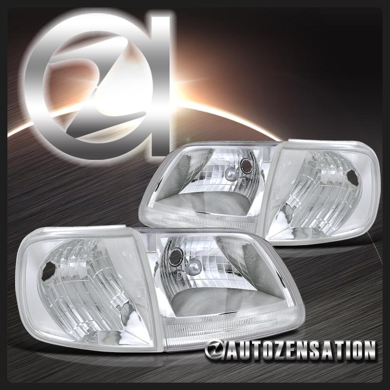 97-03 ford f150 expedition chrome crystal headlights+corner signal lights