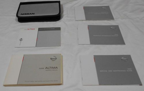 2008 nissan altima owner&#039;s manual 6./ps set + gray &amp; black nissan zippered case