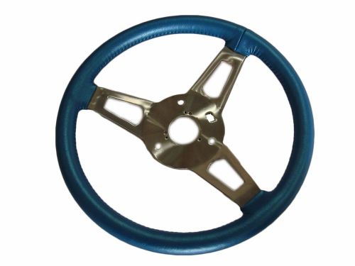 Pg classic 256-bs-bl mopar a,b,c,e-body leather tuff steering wheel blue