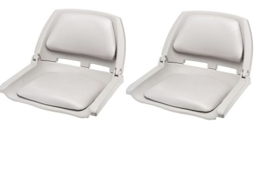 2 boat seats low back folding grey