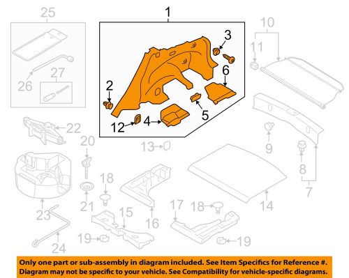 Subaru oem 2015 impreza interior-rear-side trim panel right 94027fj100wj