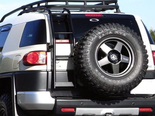 07-15 toyota fj cruiser gsj15w black rear door steps steel roof ladder jdm new