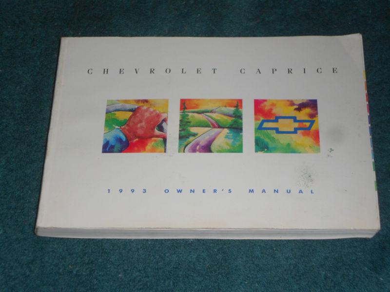 1993 chevrolet caprice owners manual original guide book!