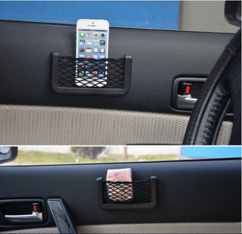 Car suv auto storage nets resilient string bag gps phone holder pocket organizer