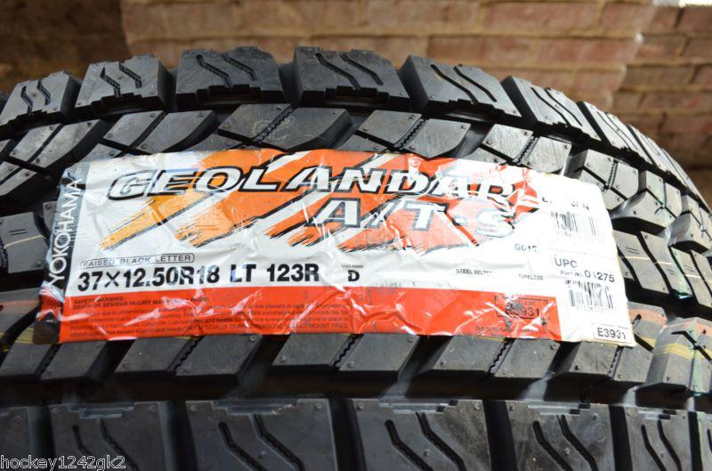 2 new lt 37 x 12.50 r 18 lrd 8 ply yokohama geolander a/t-s tires