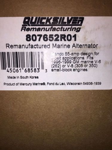 New quicksilver remanufactured marine alternator 807652r01