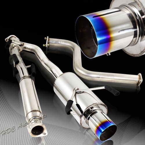 For honda accord dx lx ex 4&#034; titanium burnt tip t-304 catback exhaust muffler