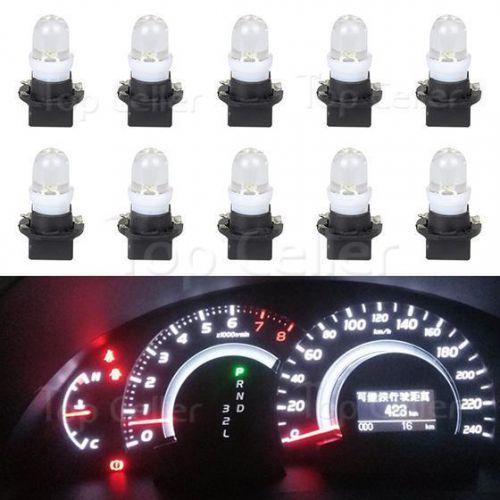 10x white 194 168 led light bulb with sockets for instrument gauge indicators