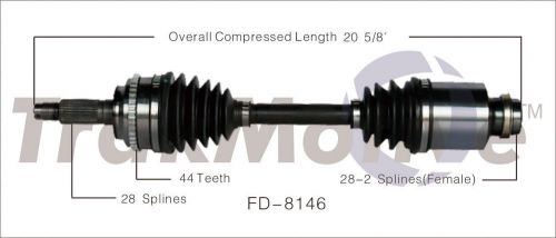 Cv axle shaft-new front right surtrack fd-8146