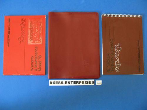 78 1978 porsche 930 911 turbo coupe owners manuals drivers book + pouch set d115