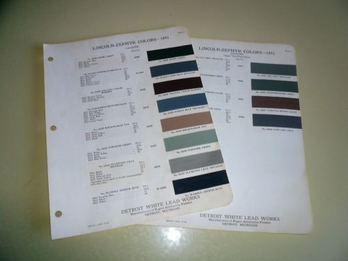 1941 lincoln-zephyr factory colors - vintage