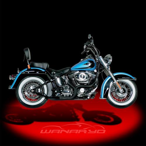 Open line 2-into-1 exhaust systems,black for 2006-2013 harley softail/touring