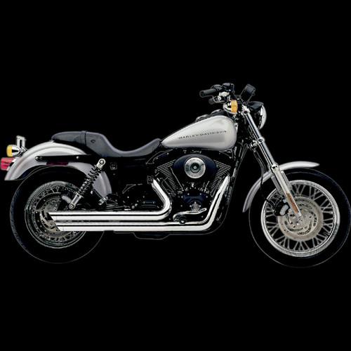 Cobra speedster exhausts w/powerport,slash down chrome for 2012-2013 harley dyna