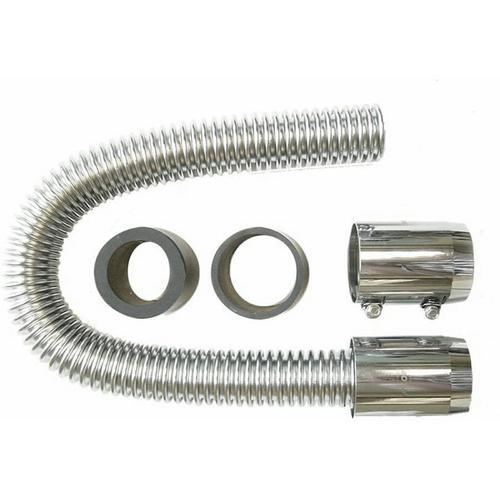 Universal 12 in. chrome stainless steel radiator hose fittings aluminum sbc bbc