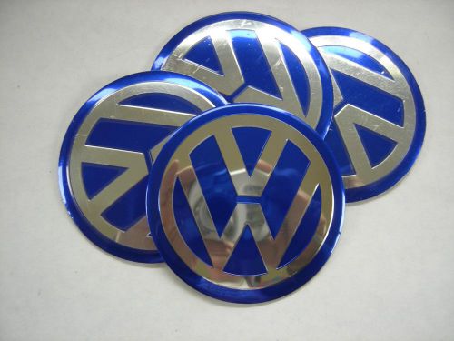 Vw volkswagen wheel center cap  emblems set 4 aluminum stickers decal 2 1/2&#034;