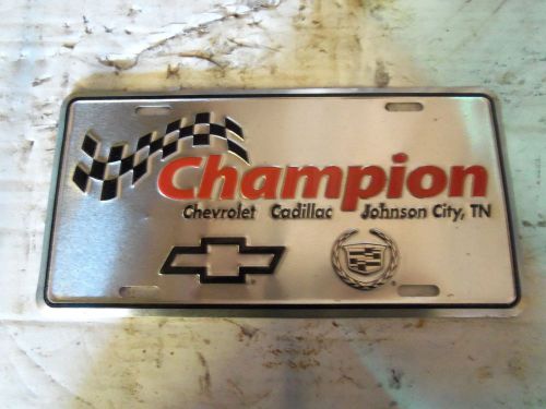 Champion chevrolet license plate from the 70s