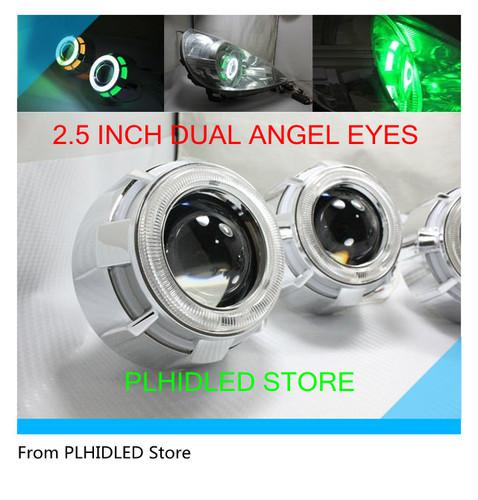 2.5 inch bi-xenon projector lens headlight dual angel eyes