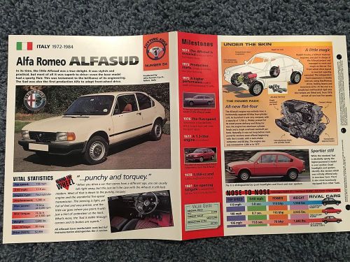 ★★ alfa romeo alfasud 1300 ti -  collector brochure specs 1972 - 1984 ★★