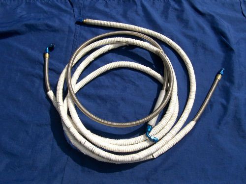 Nascar lot of 2 10&#039; insulated stainless steel fuel lines hoses an-6  #415