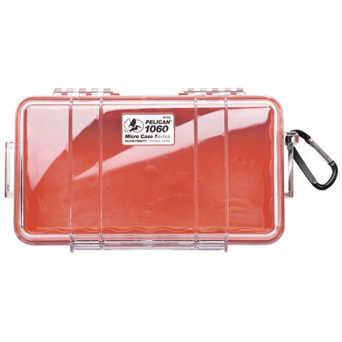 Pelican 1060 micro case w/clear lid - red