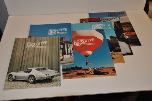 Corvette news magazine - complete set 1975  corvette  6 issues vol 18 , 1 - 6