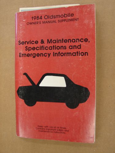 1984 oldsmobile owners manual supplement