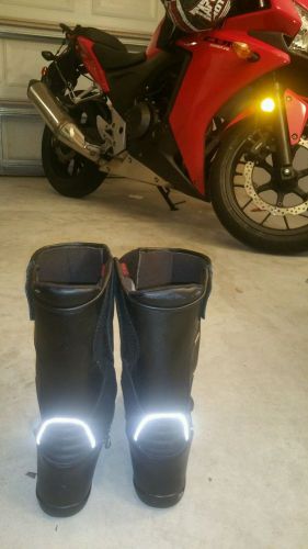 Joe rocket men&#039;s sonic r black leather waterproof motorcycle riding boot size 8