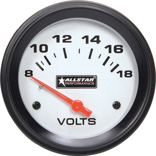 Allstar performance 2-5/8 in diameter white face voltmeter gauge p/n 80098