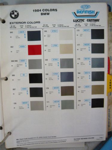 1984 bmw world color dupont refinish paint chips 81-83