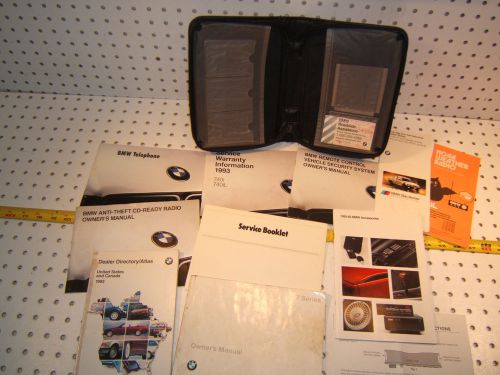 Bmw 93 750il e32 owner&#039;s manual 1 set of 11 booklet/ paper &amp; bmw leather 1 case