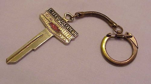 Chevy chevrolet bowtie  key blank &amp; vintage keychain hang tag  b48 b10