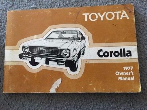 Original 1977 toyota corolla owner&#039;s manual~~glove box manual