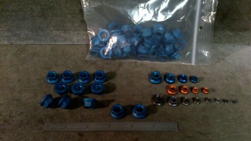 Blue aircraft aluminum self locking nuts 3/8-24 thread 50 pcs. speed sports