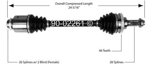 New front right cv drive axle shaft assembly for kia spectra