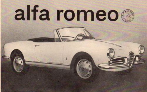 Vintage original 1962 alfa romeo spider / buick special advertisement - 8&#034; x 11&#034;