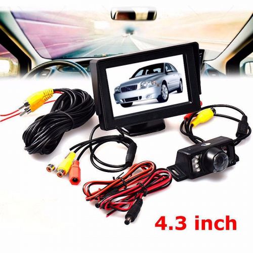 Tft lcd car rear view backup monitor+waterproof parking night vision camera kit