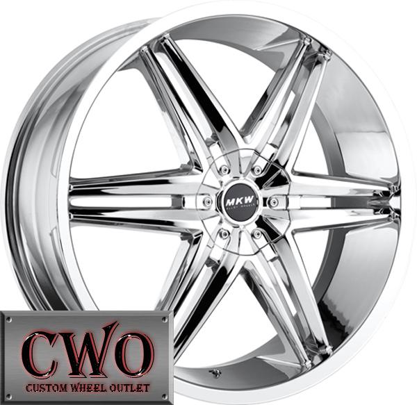 24 chrome mkw m106 wheels rims 5x114.3/5x120 5 lug bmw nissan toyota honda