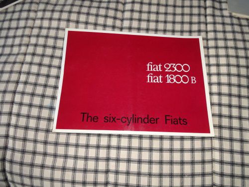 Mid 1960 &#039;s fiat 2300 1800b factory prestige sales brochure in english rare