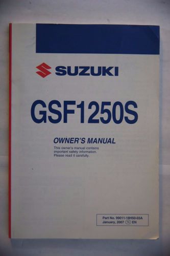 Suzuki gsf1250s owners manual 99011-18h50-03a