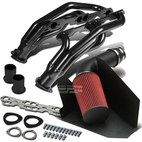 Black wrinkle heat shield cold air intake+coated header for 96-97 gm gmt400 v8