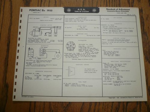 1955 pontiac six canada only a e a tune-up system - vintage  po-50