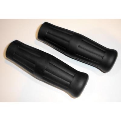 Joker black old school bobber style rubber grips for harley