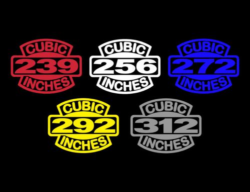 2 y-block decals 239-256-272-292-312 cubic inches v8 1954-1964 emblem stickers