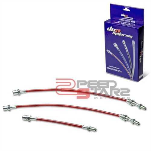 Corolla gt-s/sr5 ae86 red pvc stainless hose brake lines/cable front+rear drum