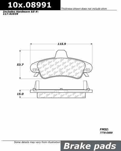 Centric 104.08991 brake pad or shoe, rear