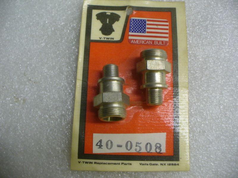 Harley/v-twin panhead oil pump to filter connectors, 2 total,# 40-0508.