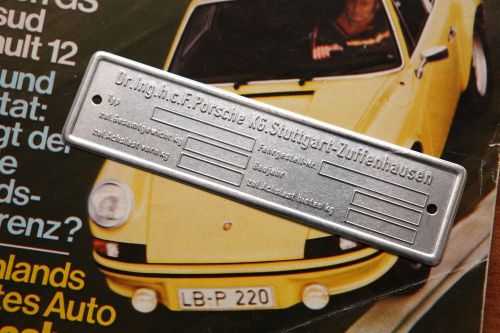 A genuine porsche 911 / 912 type plate for identification new