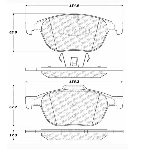 Disc brake pad-posi-quiet ceramic w/shims &amp; hrdwr-preferred front centric