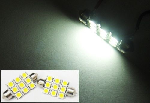 2 42mm festoon bulb smd led light dome map glove box trunk 211-2 578 212-2 white